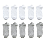 AzyShopy 10 paires de chaussettes respirantes en cotton Blanc-Gris / 37-44