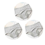 AzyShopy Culotte Menstruelle Lavable, ensemble de 3 pièces 3Pcs Gris / XXL(Waist74-80cm)