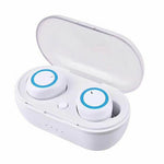 AzyShopy Écouteurs sans fil Bluetooth Y50 ultra-légers compatibles Apple et Android Bleu Blanc / China